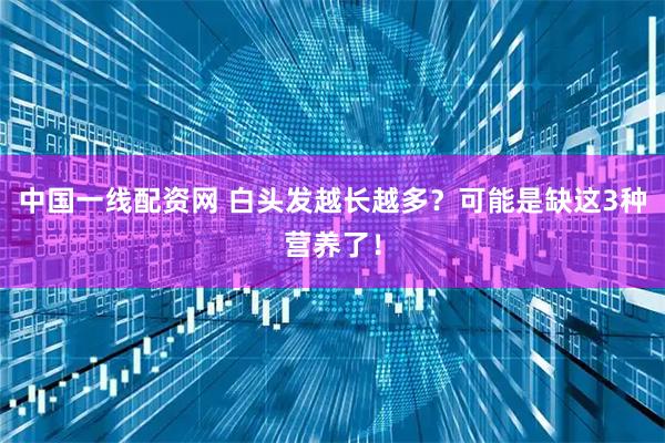 中国一线配资网 白头发越长越多？可能是缺这3种营养了！